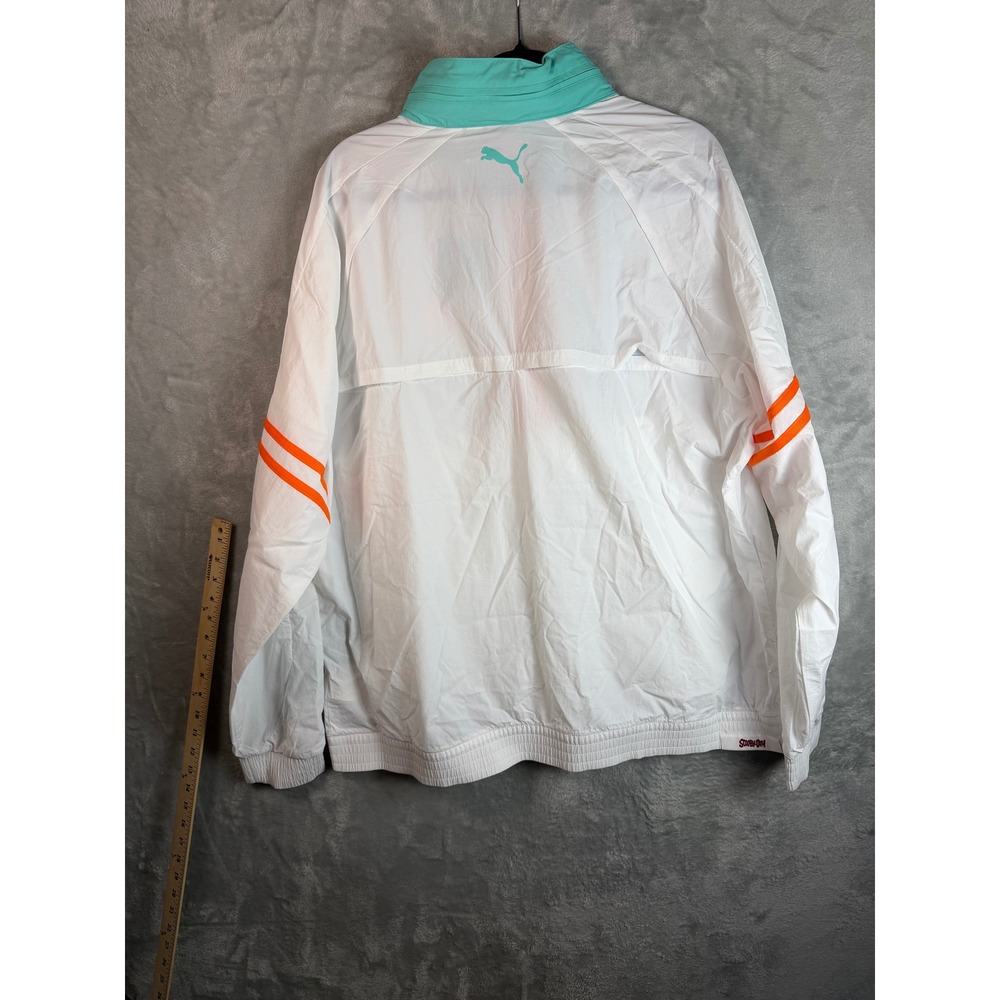 PUMA Hoops Scooby Doo Jacket Mens XL White Teal Orange Half Zip Windbreaker NWT - Picture 13 of 14